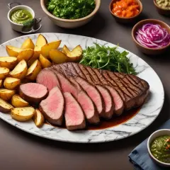 Perfekt grillad picanha med klyftpotatis och gröna tillbehör. En festmåltid som lockar till sig alla sinnen.