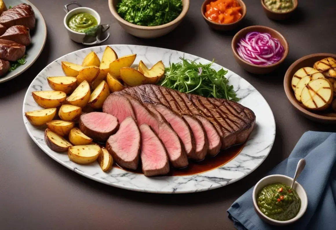 Perfekt grillad picanha med klyftpotatis och gröna tillbehör. En festmåltid som lockar till sig alla sinnen.